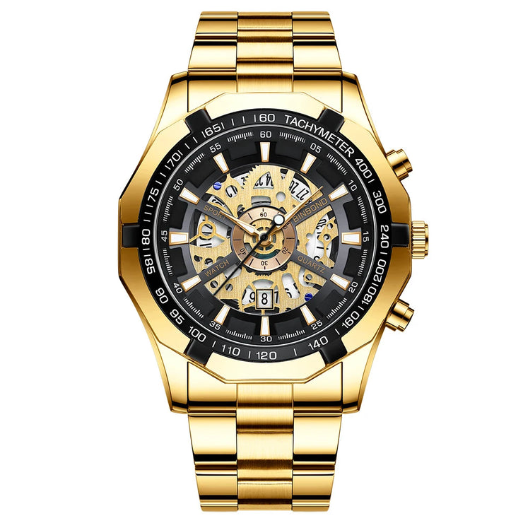 BINBONG Business Men's Watches Waterproof Calendar Luminous Fashion Quartz Watch For Man Stainless Steel Male Clock Reloj Hombre