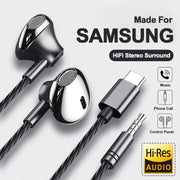 HiFi Bass Stereo Volume Control Mic 3.5mm Wired Earbuds