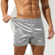 Men's Sleep Bottoms Sexy Pajamas Shorts Soft Silky Loose Boxers Shorts Underwear Men Home Lounge Arrow Panties Men Sleepwear