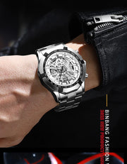 BINBONG Business Men's Watches Waterproof Calendar Luminous Fashion Quartz Watch For Man Stainless Steel Male Clock Reloj Hombre