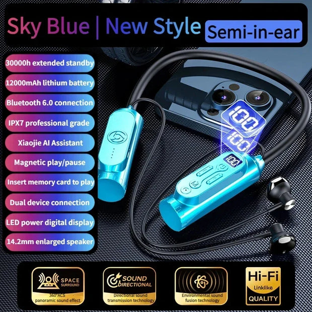 12000mAh In-ear/Semi-in-ear Bluetooth Headset