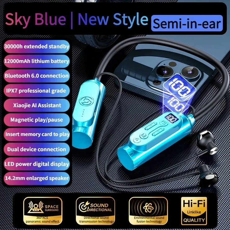 12000mAh In-ear/Semi-in-ear Bluetooth Headset
