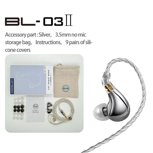 10mm Dual Chamber Dynamic Driver Earphone