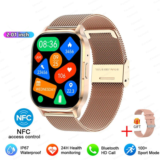 Women AMOLED Screen Bluetooth Call  NFC Sport Watch