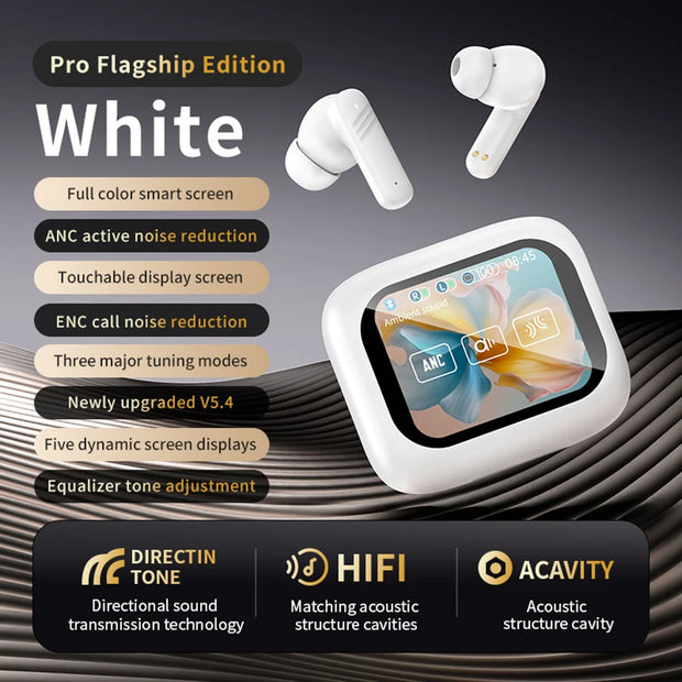 Full In Touch Screen Headphone  Wireless InEar ENC Earbuds Bluetooth5.4 ANC E18 Pro Noise Cancelling Earphone With Mic New