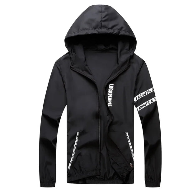 Men`s windbreaker summer Sun protection jacket outwear sports Cycling Thin  hooded coats men jaqueta masculina Brand clothing
