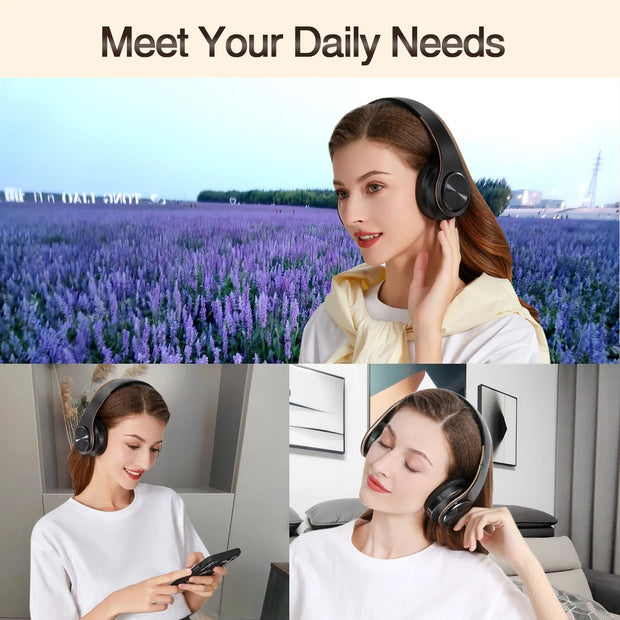 Men Gold Wireless Bluetooth Stereo Headset