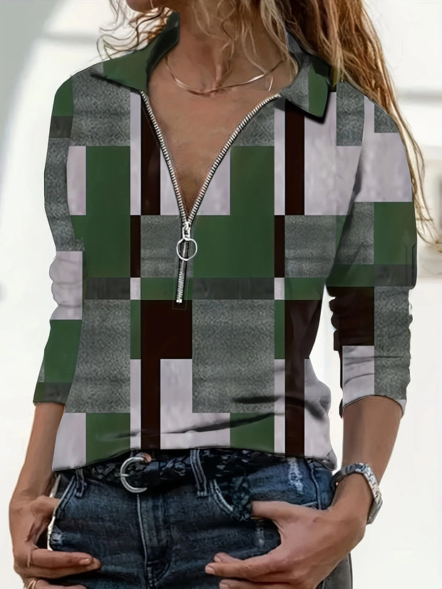 Women's geometric printed top