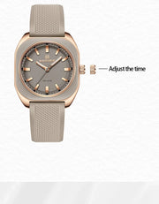 NAVIFORCE Fashion Women's Watch Casual Elegant Simple Polygon Quartz Silicone Watch Gift for Women Wristwatch Relogio Feminino