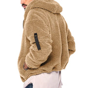 2025 Men's Casual Double-sided Plush Warm Jacket Autumn Winter Thick Wool Coats Solid Hooded Fleece Hoodies Loose Men Clothing
