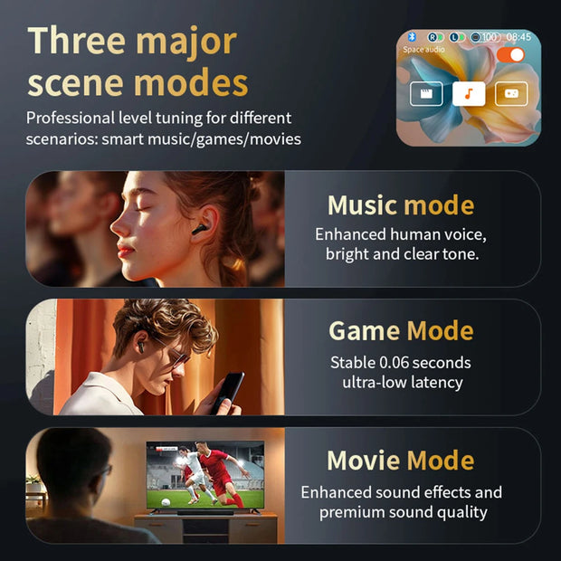 Full In Touch Screen Headphone  Wireless InEar ENC Earbuds Bluetooth5.4 ANC E18 Pro Noise Cancelling Earphone With Mic New