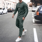 Men's Sets Casual Tracksuit Men Long Sleeve O-Neck T Shirts+Sport Long Pants Suit Casual Men Clothing Mens Joggers Sets Summer