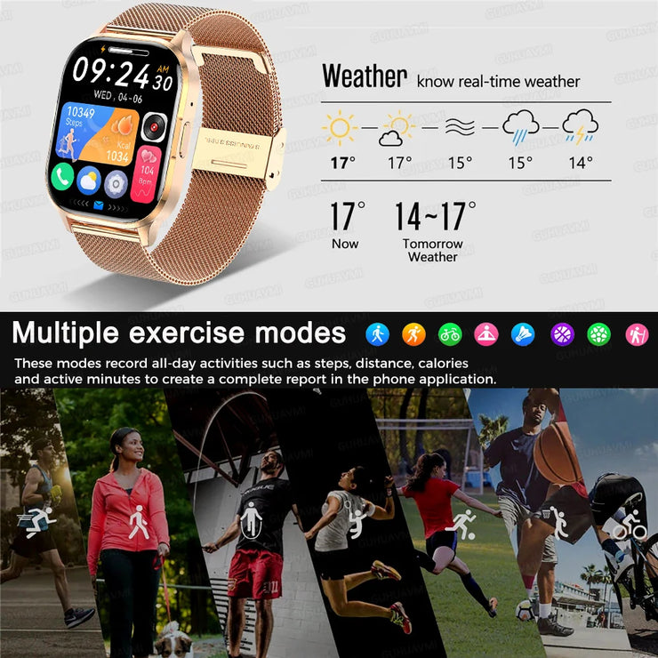 Women AMOLED Screen Bluetooth Call  NFC Sport Watch