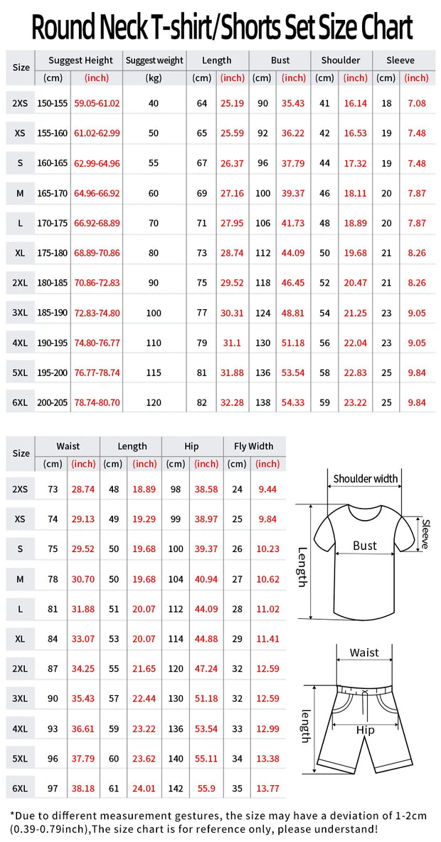 Summer Men's T-Shirts Sets Fashion Digital Printing Casual Sports breathable shorts set Oversized Clothing Men's Tees Beach Wear