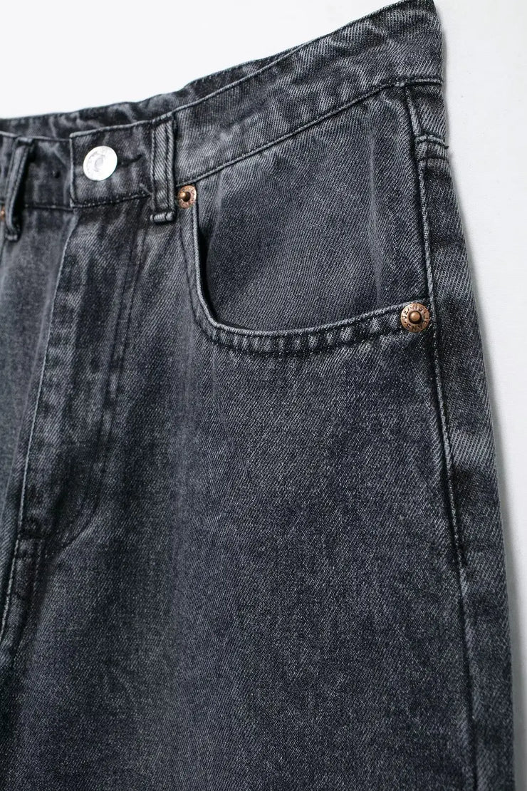 TRAFZA Jeans For Women 2024 Denim Solid Loose Zipper Fly Female Hole Trouser Pockets Wild Basic Commute Woman Wide Leg Long Pant