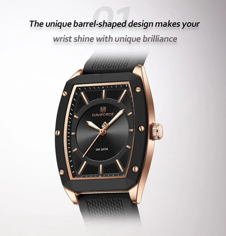 NAVIFORCE NF5049 New Women Watch  Fashion Elegant for Ladies Sports Waterproof Silica Strap Quartz Clock