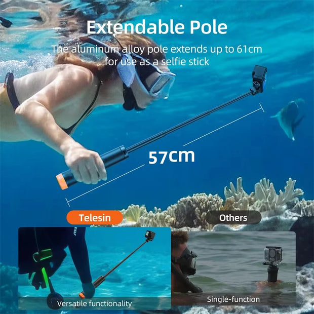 New buoyancy pole extendable selfie stick tripod