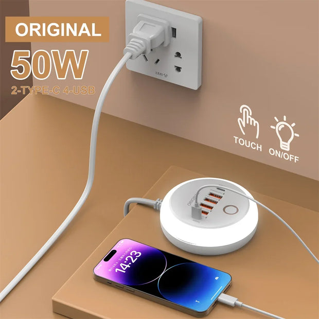50W Power Strip Multi Port USB C Socket