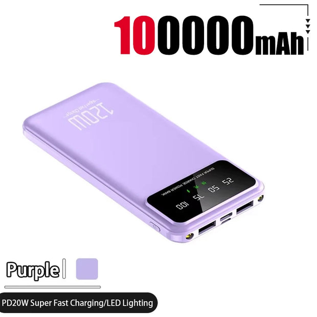 100000mAh Power Bank 120W Super Fast Charging