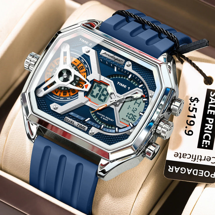 New Electronic Rectangle Silicone Strap Quartz Watches