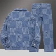 Spring Autumn Denim Clothing Set For Men Stylish Jacket Jeans 2-piece Set Working Class Style Bold Fashion Statement
