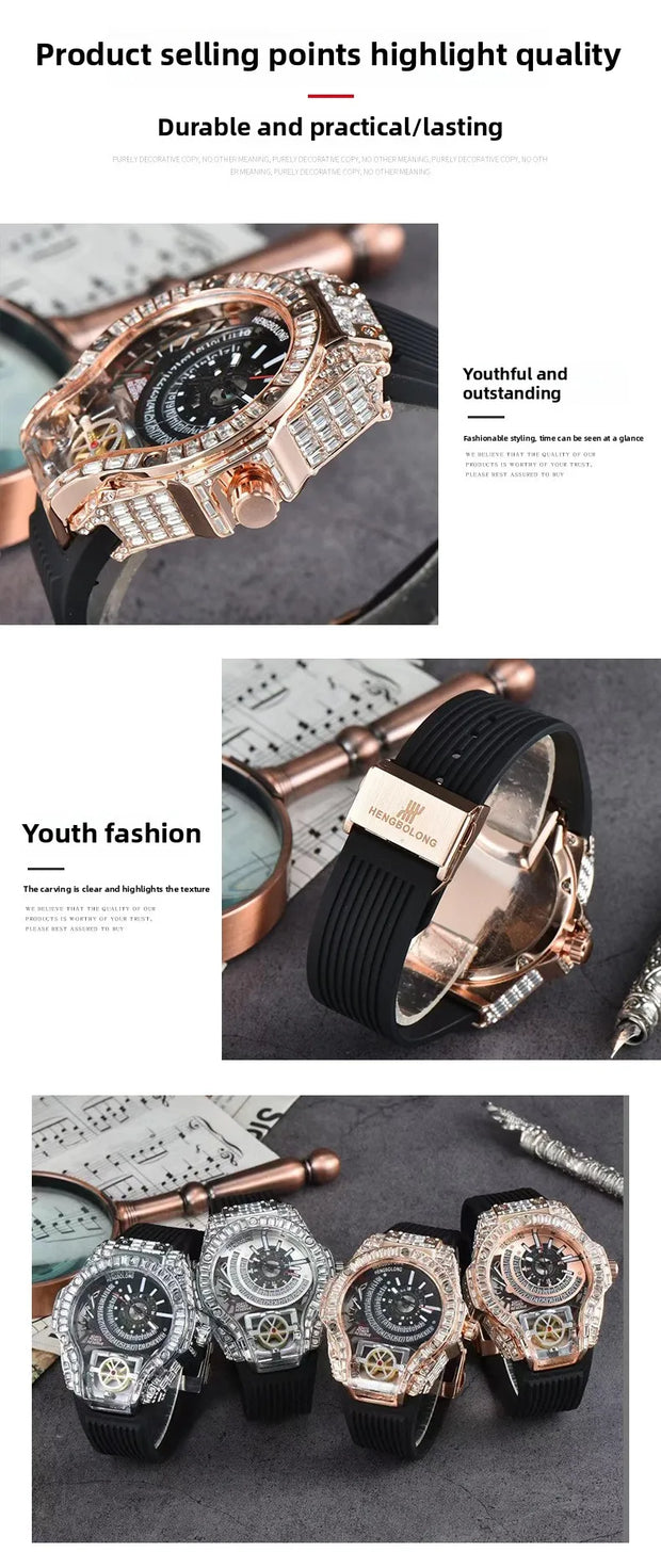 2025 New, Quartz Watch, Square Watch Fashion Business Large Dial Men's Watch