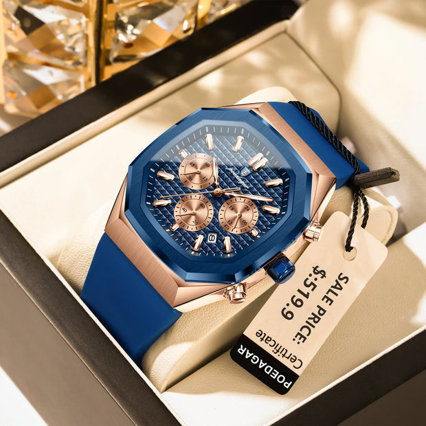 Men Waterproof Luminous Chronograph Wristwatch