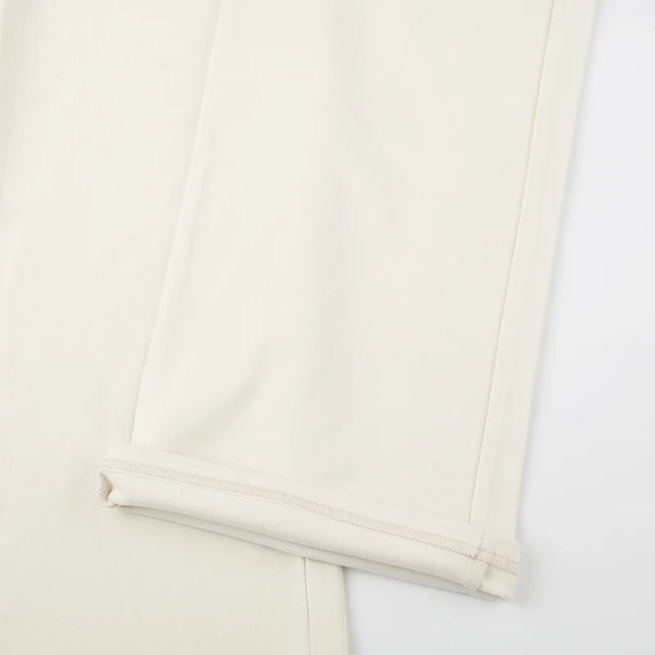 Cuteandpsycho Casual Solid Basic Pants Y2K Chic Floor Length Bottoms Vintage Aesthetic Mid Waist Drawstring Straight Trousers