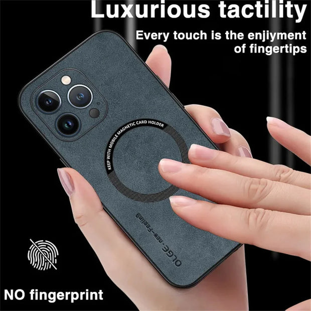 Magsafe Luxury Leather Shockproof Phone Cases