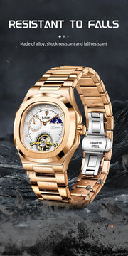 LIGE Classic Retro Men Watch Fashion Business Men's Mechanical Wristwatches Top Brand Luxury Waterproof Automatic Watch For Men