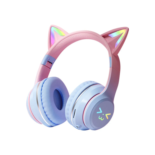 New  RGB cute cat Bluetooth Earphones