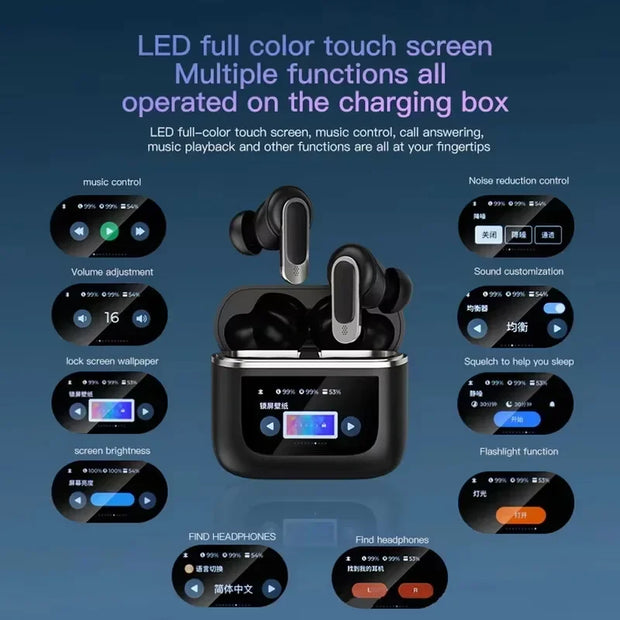 2025 high-quality V8 wireless Bluetooth earphones with ANC noise reduction and built-in microphone, waterproof earplugs