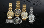 2024 Stainless Steel Skeleton Mechanical Watch Male Automatic Movement Man Wrist Watches Waterproof High End Luxury reloj hombre