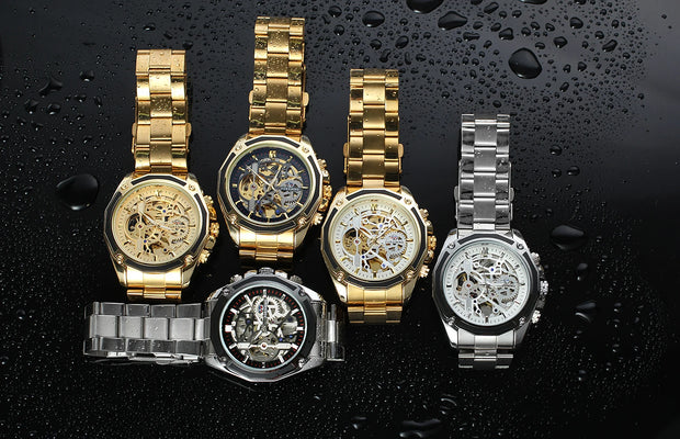 2024 Stainless Steel Skeleton Mechanical Watch Male Automatic Movement Man Wrist Watches Waterproof High End Luxury reloj hombre