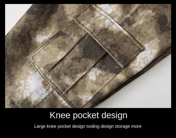 Men Clothing Two Pieces Set 2023 Training Two-piece Sweat-shirt Cargo Pants Man Apparel Heavy Jackets Labor Work Camouflage Suit