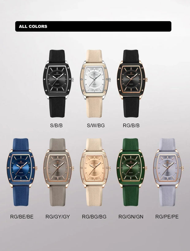 NAVIFORCE NF5049 New Women Watch  Fashion Elegant for Ladies Sports Waterproof Silica Strap Quartz Clock