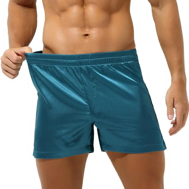 Men's Sleep Bottoms Sexy Pajamas Shorts Soft Silky Loose Boxers Shorts Underwear Men Home Lounge Arrow Panties Men Sleepwear