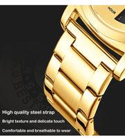 UTHAI Men's Quartz Watch Fashion Leisure Business Watch Waterproof Personalized Pointer Alloy Steel Band Watch