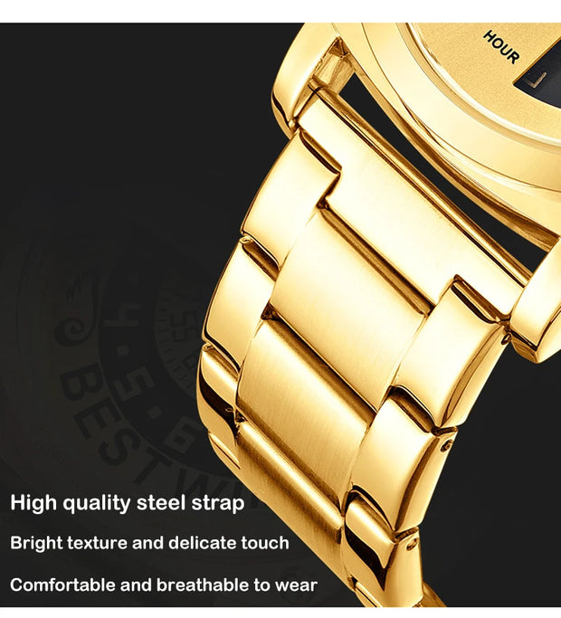 UTHAI Men's Quartz Watch Fashion Leisure Business Watch Waterproof Personalized Pointer Alloy Steel Band Watch