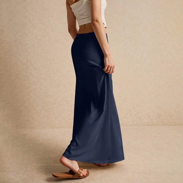 Summer Vacation Women's Summer Maxi Skirt Drawstring Low Waist A Line Casual Skirts Bodycon Long Skirt Beach Women's clothing