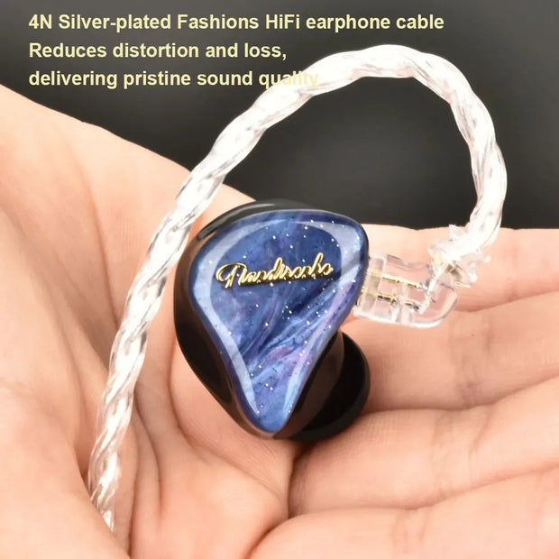 TD19 beryllium diaphragm resin starry sky blue HIFI Bass Earphone